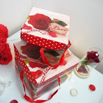 Kép valamiből Ajándékdoboz 15 cm  - valentin napi rózsa