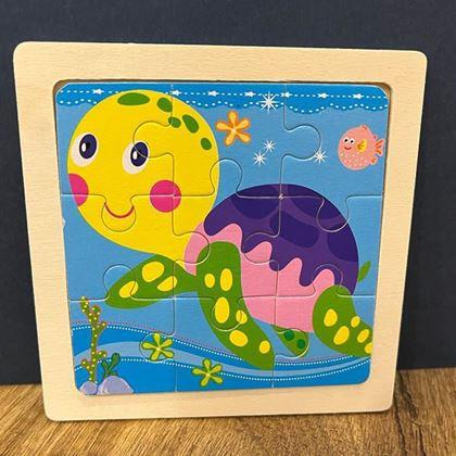 Kép valamiből Fa puzzle gyerekeknek - teknős