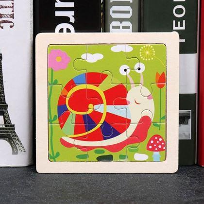 Kép valamiből Fa puzzle gyerekeknek - csiga