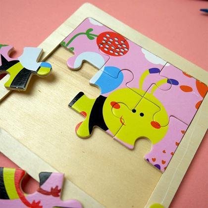 Kép valamiből Fa puzzle gyerekeknek - méhecske