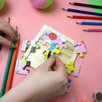 Kép valamiből Fa puzzle gyerekeknek - méhecske