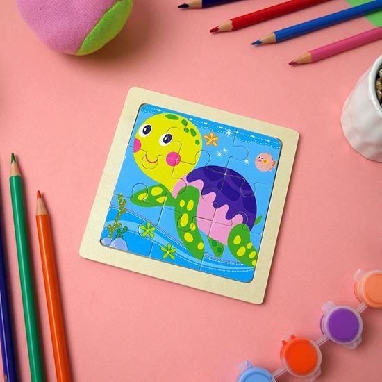 Kép valamiből Fa puzzle gyerekeknek - teknős