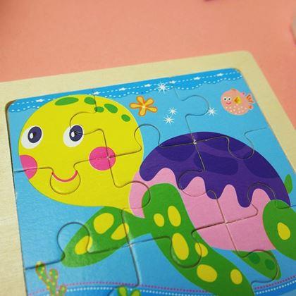 Kép valamiből Fa puzzle gyerekeknek - teknős