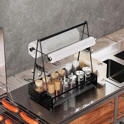 Kép valamiből Hordozható fém grill szerszám rendező papírtörlő tartóval