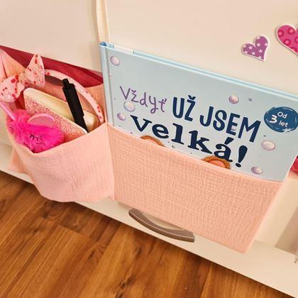 Kép valamiből Muszlin zseb a kiságyhoz  -  rózsaszín
