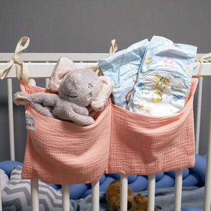 Kép valamiből Muszlin zseb a kiságyhoz  -  rózsaszín