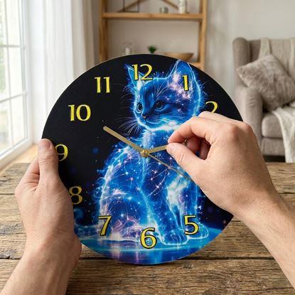 Kép Fali óra macskával – neon motívum